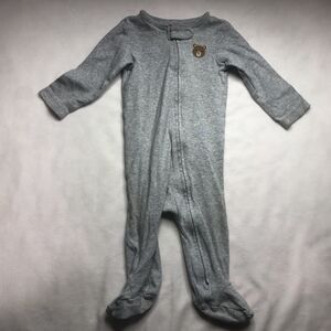 Grey Bear Zipper Sleeper Baby Clothes Unisex 6-9 Month Used Carter's